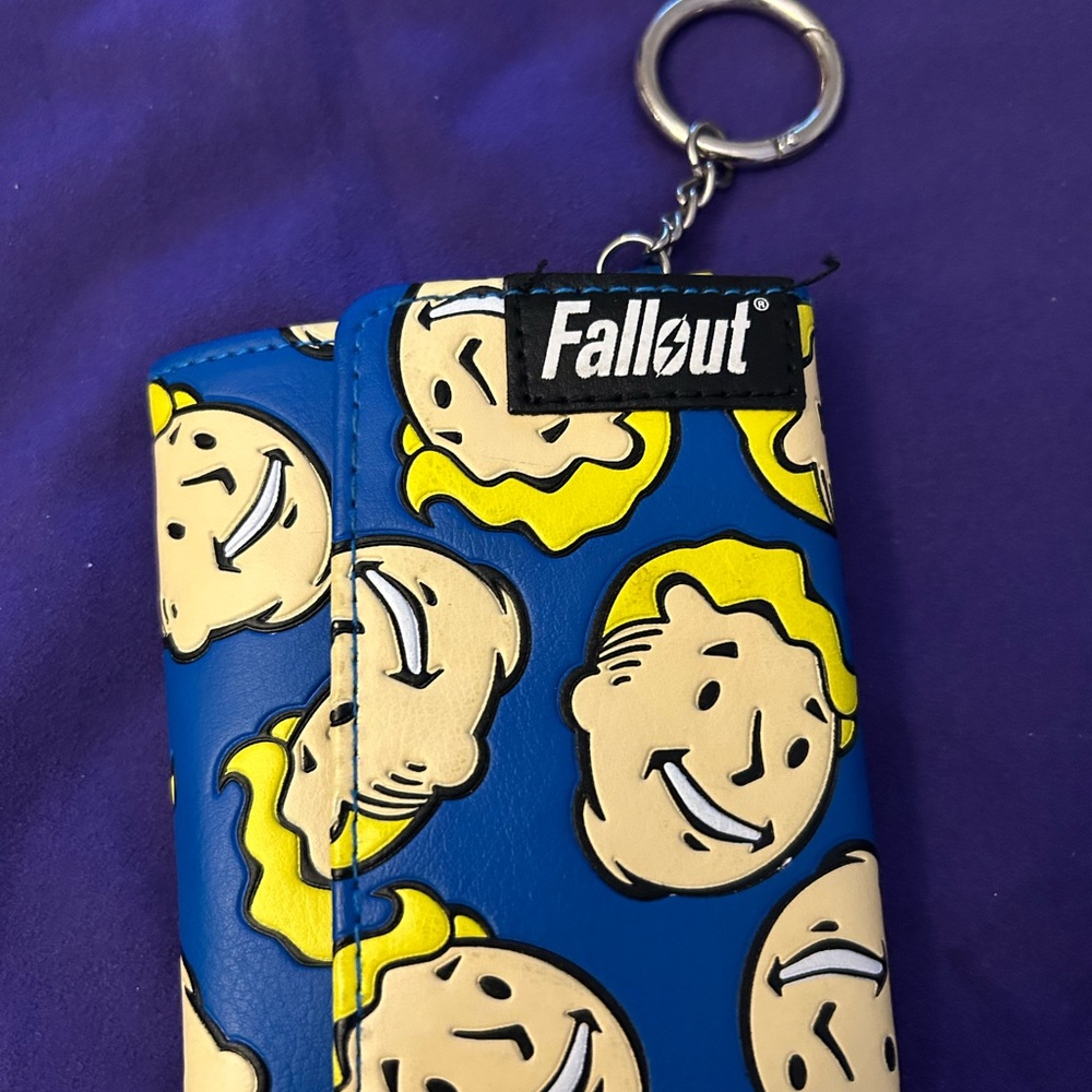 Fallout Vault Boy Blue Keychain Wallet